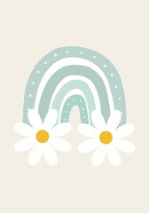 Obraz premium Nursery room poster, delicate poster for a girl's children's room, happy rainbow