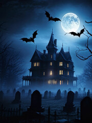 Fototapeta premium Frightened Souls in Dark Halloween Night
