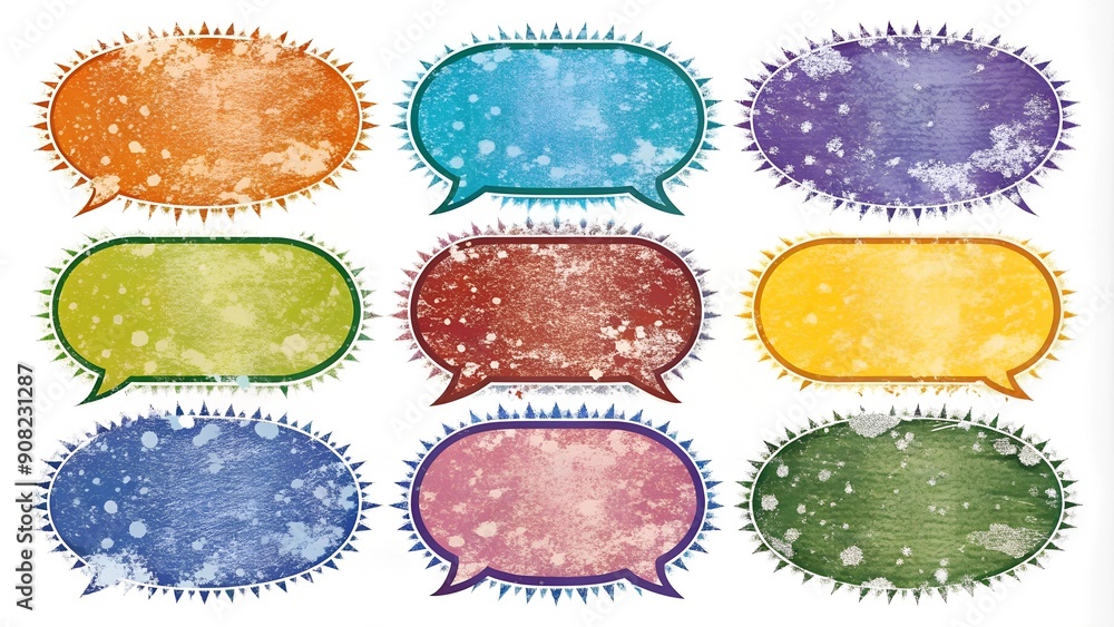 Poster grunge typography speech bubbles with raw and authentic quotes generative ai