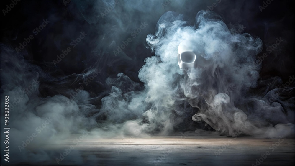 Poster smoke and shadows: a mysterious overlay for horror and thriller projects generative ai