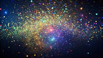 Rainbow-colored sparkling galaxy background with vibrant, abstract glittering effect