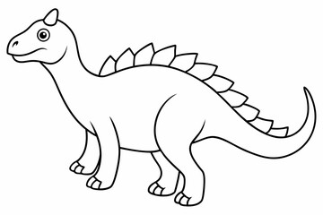 Children's simple coloring book page Alvarezsaurus with claws line art vector illustration