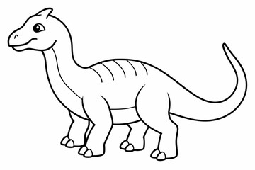 Children's simple coloring book page Alvarezsaurus with claws line art vector illustration