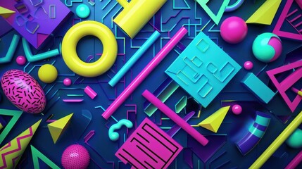 Colorful trendy background modern neon light lines