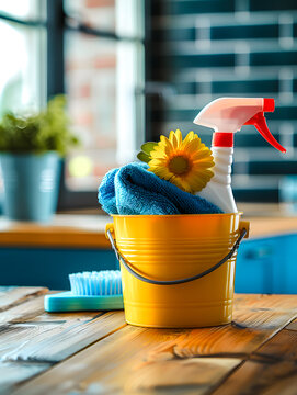 Sceau et mat&eacute;riel de m&eacute;nage