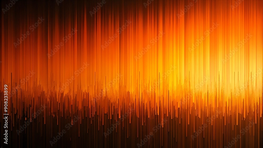 Poster Orange and Black Gradient with Glitch Effect  Generative AI
