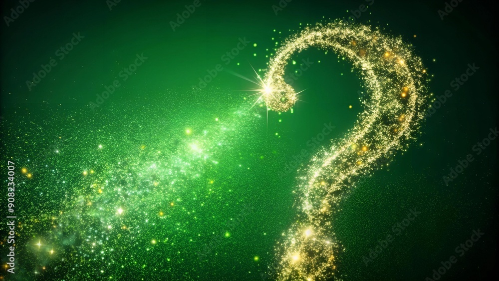 Aufkleber celestial question mark particle bounce: mystical green screen effect generative ai