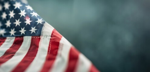 Obraz premium American Flag Waving Against Clear Blue Sky on a Sunny Day