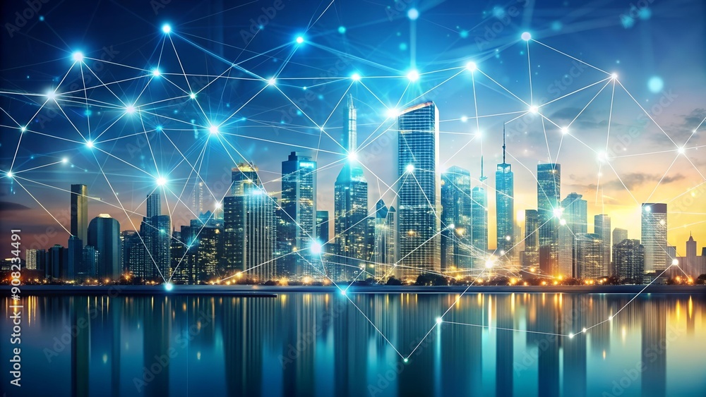 Aufkleber the city's pulse: a visualization of the flow of resources through the urban ecosystem ai generated