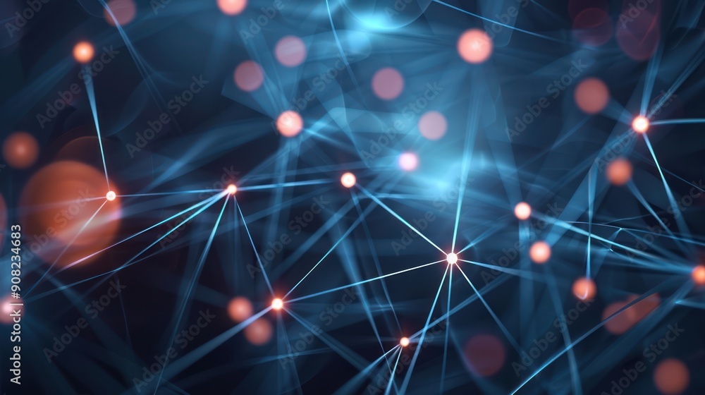 Poster background light network connection abstract technology