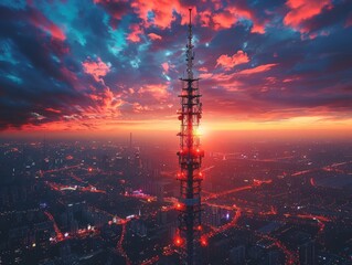Telecommunication Tower at Sunset 1
