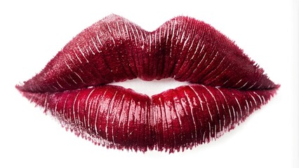 The Language of Lips: Burgundy Lipstick with Symbolic Strokes  AI Generated