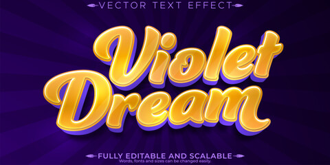 Violet editable text effect, editable dream and purple text style