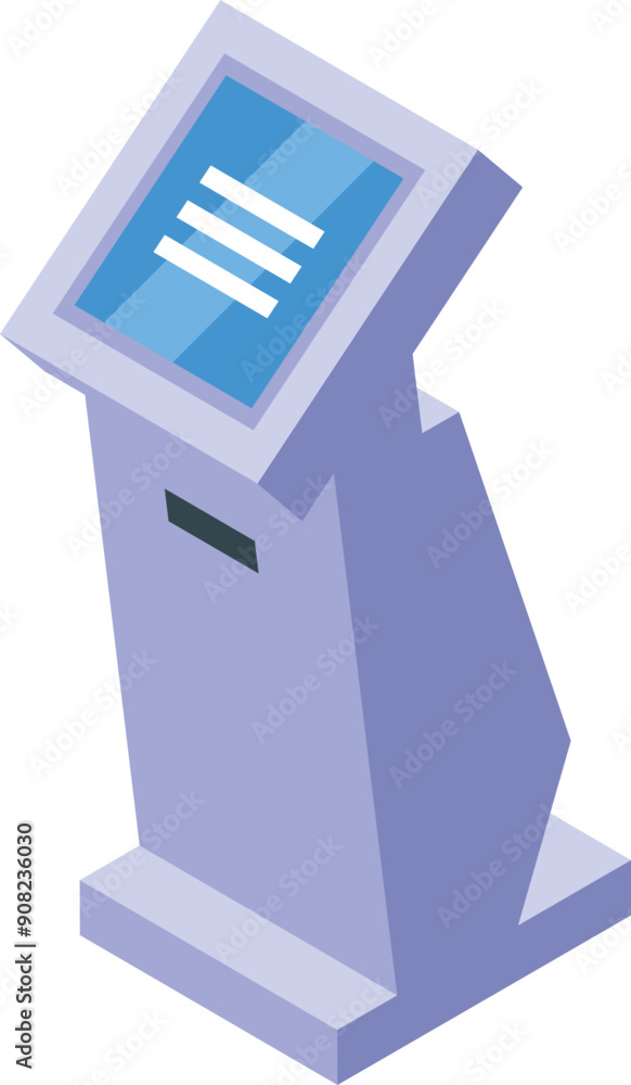Poster information kiosk showing menu screen with blank buttons is displaying important information