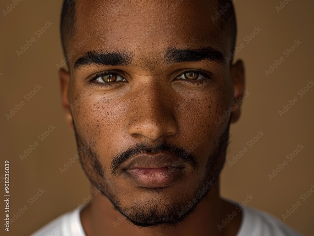 Canvas Prints Confident African American Man Poses Against a Solid Background