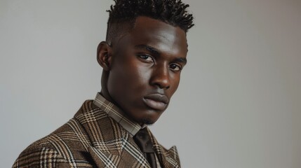 Obraz premium Fall Casual Fashion Studio Photoshoot Featuring Stylish Model
