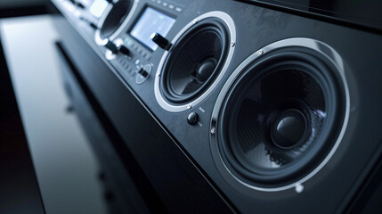 Sonic Elegance: High-Fidelity Sound System in Sleek Minimalist Space