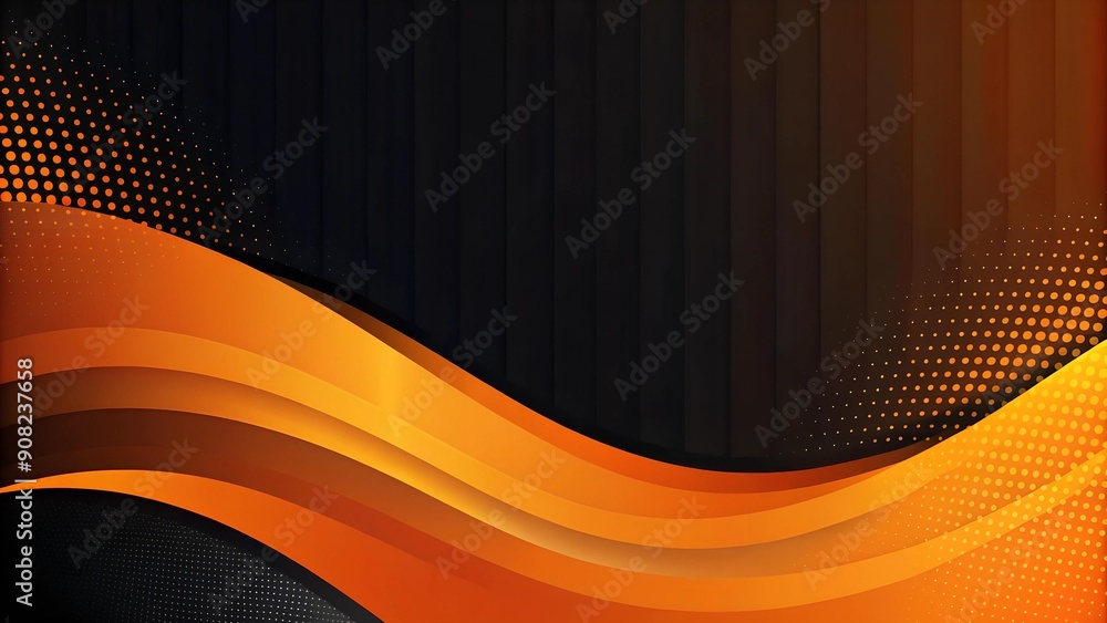 Poster orange and black gradient with abstract shapes ai generated
