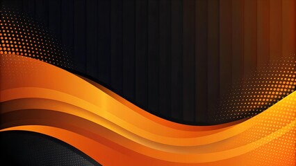Orange and Black Gradient with Abstract Shapes  AI generated