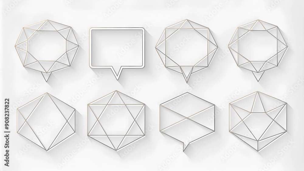 Aufkleber minimalist geometric speech bubbles with simple and powerful quotes generative ai