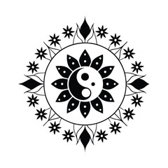 Beautiful coloring page mandala art design 