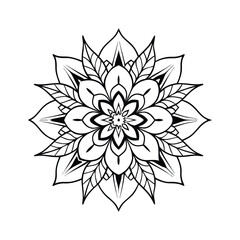 Beautiful coloring page mandala art design 