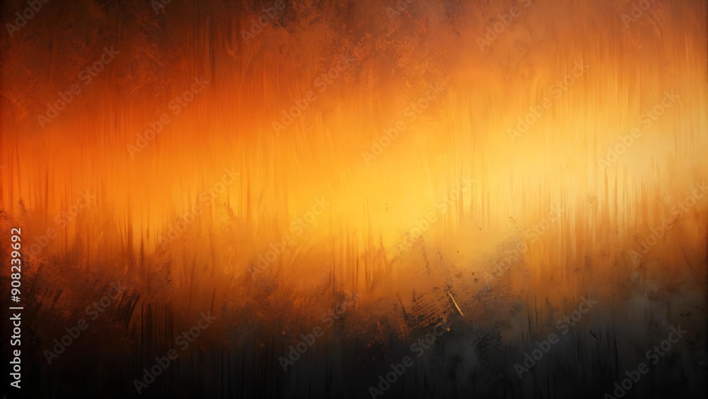 Poster orange and black gradient with abstract brushstrokes generative ai