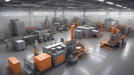 Fototapeta premium A detailed look at the intricacies of factory equipment showcasing the technological innovations and precision in industrial machinery