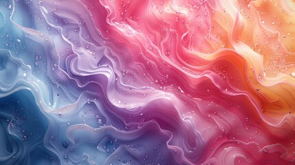 Obraz premium Hyper-realistic fluid art background featuring an intricate swirl of vibrant colors, with macro detail highlighting the smooth transitions and rich textures of the fluid motion, providing a detailed