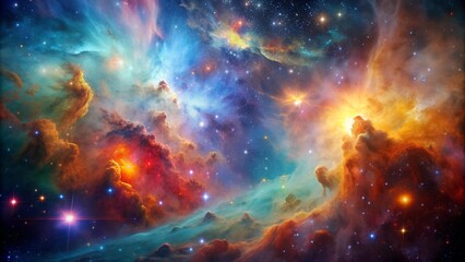 Fototapeta premium Celestial Tapestry: A Symphony of Cosmic Hues generative AI