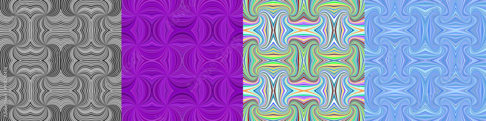 Poster abstract seamless curved stripe pattern set