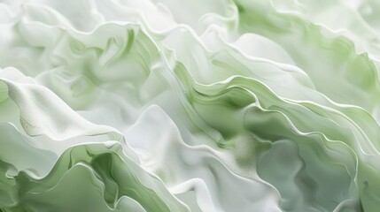 Obraz premium Abstract Wavy Green and White Texture