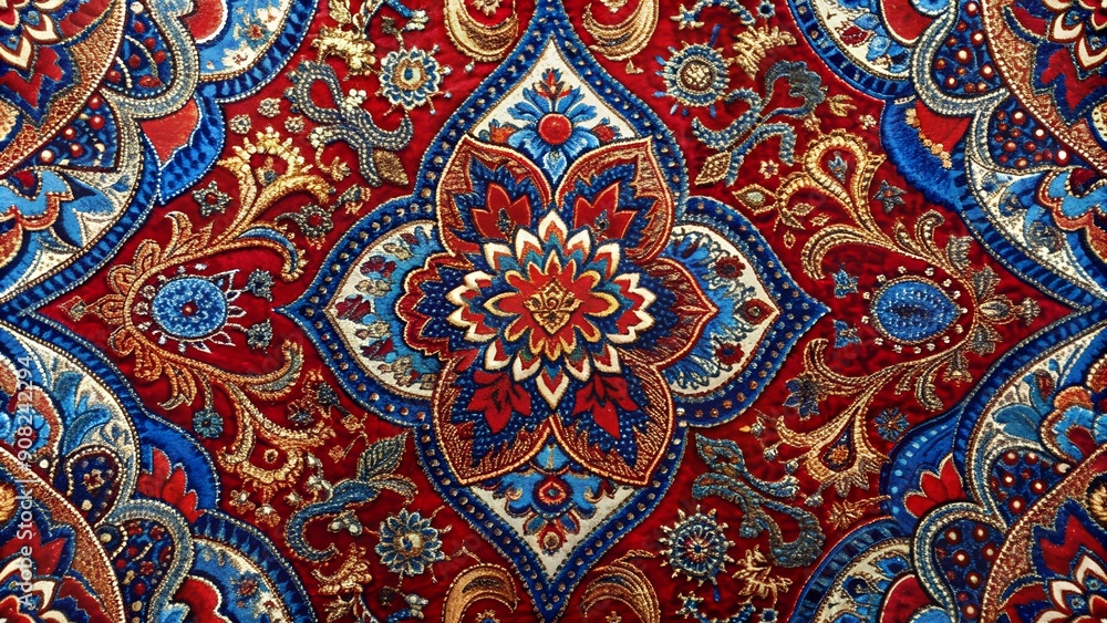 Aufkleber red and blue abstract: a tapestry of textures and patterns generative ai