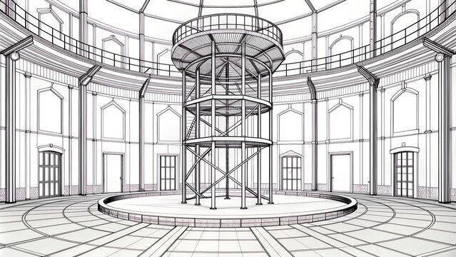 Echoes of Industrial Majesty: A Glimpse into the Restored Krasny Gvozdilshchik Water Tower  Generative AI