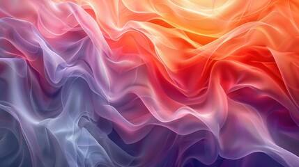 Fototapeta premium Ultra-sharp geometric design with overlapping translucent elements and a soft gradient, highlighting the detailed and fluid nature of the pattern with smooth, precise color transitions