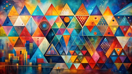 Urban Symphony: A Rhythmic Fusion of Triangles and Circles  Generative AI