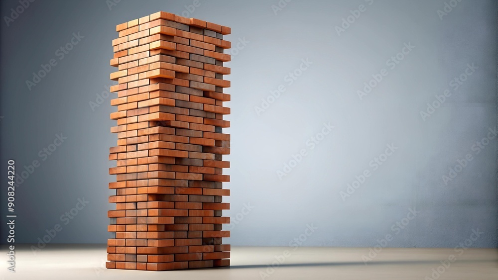 Poster the burden of expectations: a stack of unstable bricks ai generated