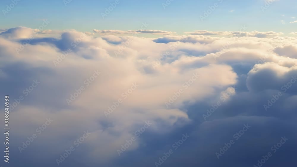 Poster the cloudscape horizon is a mesmerizing sight as the puffy clouds dance and mingle in a sky that see