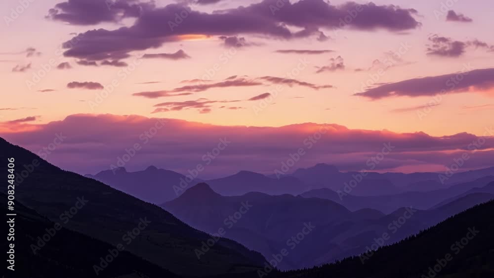 Poster the fading sunlight illuminated the clouds in a soft glow of peach and lilac creating a serene twili