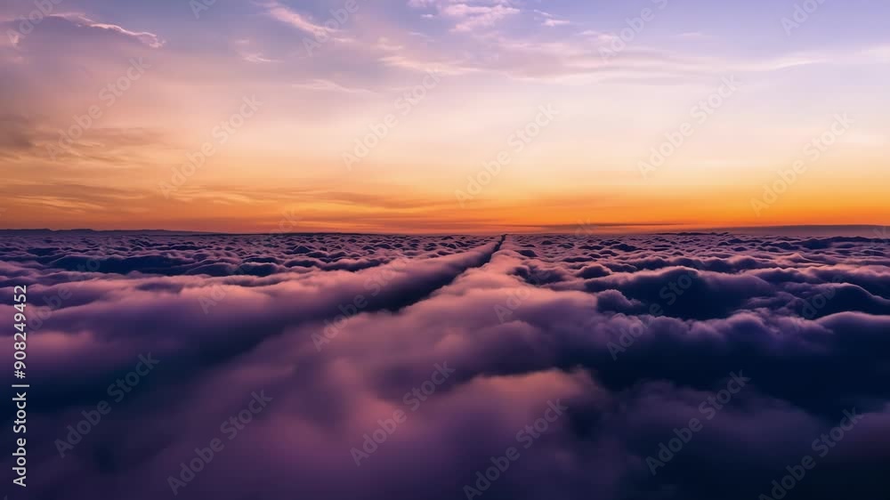 Aufkleber the fading light gently illuminating the textured layers of clouds creating a breathtaking scene.
