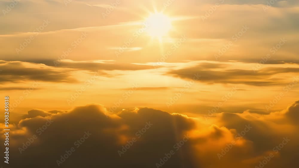 Poster the suns rays bathe the clouds in a warm glow creating a dreamy and ethereal atmosphere.