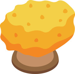 Bright yellow chanterelle mushroom growing on the forest floor