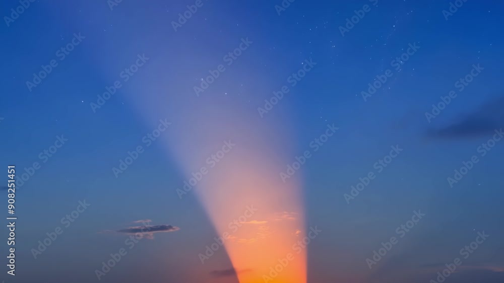 Poster a timelapse of the eclipsed suns journey across the sky tracing its path with a bright orange light.
