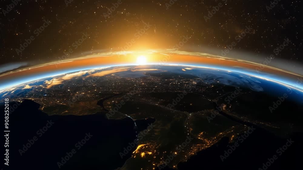 Poster as the sun slips below the horizon the earth is enveloped in a soft golden light creating a mesmeriz