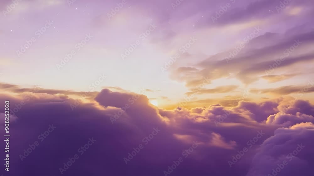 Poster a stunning celestial display unfolds as the suns rays illuminate the wispy layers of clouds creating