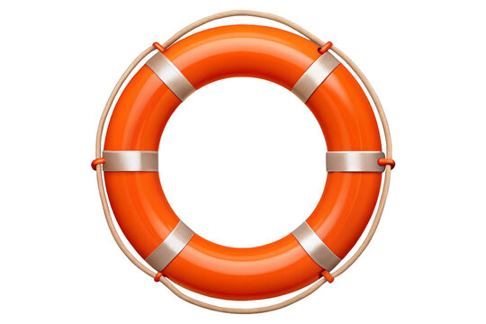 Orange life buoy isolated