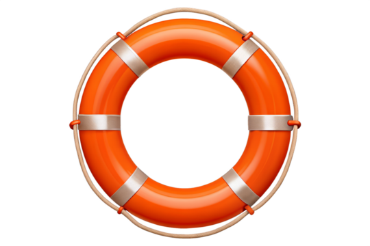 Orange life buoy isolated