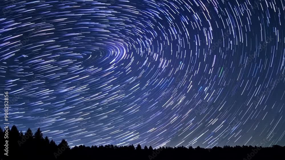 Poster an ethereal spectacle of intertwining star trails fills the upper atmosphere captured in a timelapse
