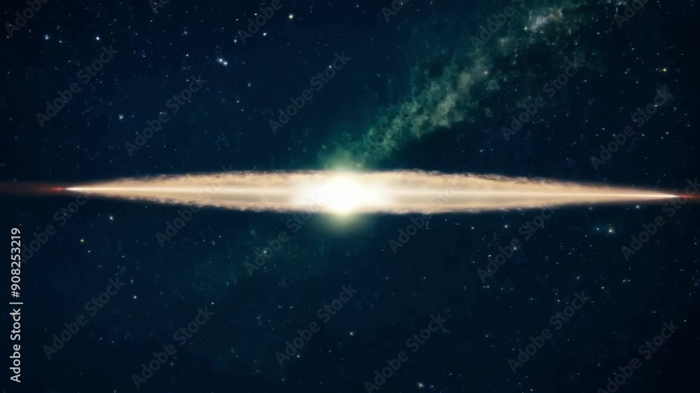 Poster a mesmerizing sight as the comet softly moves across the starry expanse captivating observers with i