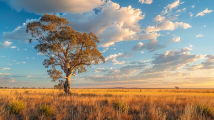 Obraz premium Golden Field with Trees 19